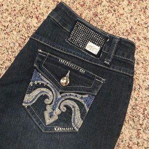 Size 10 bedazzled pocket straight leg jean